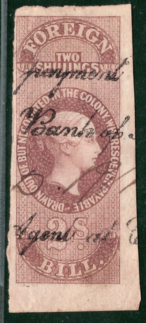 Ceylon Classic Qv Revenue Stamp S Purple Brown Foreign Bill Used