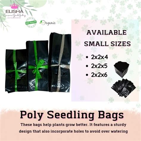 100PCS PER PACK BLACK PLASTIC SEEDLING BAG 2x2x4 2x2x45 And 2x2x6