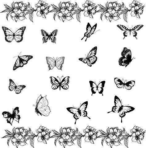 Butterfly Outline Tattoo Behind Ear - Butterfly Mania