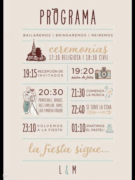 Pin De Elizabeth Gelz En Boda Itinerario De Boda Horario De Boda