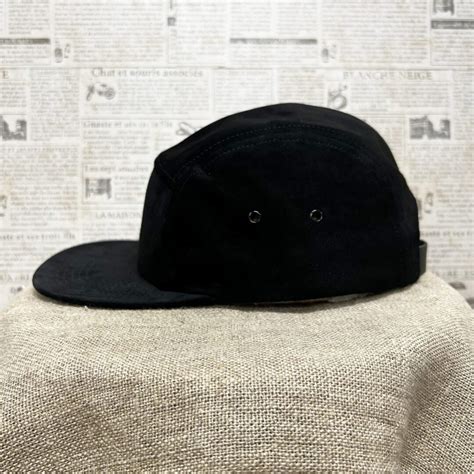 Emstate Suede Leather Panel Camp Cap Black Winner Caps Mfg Company