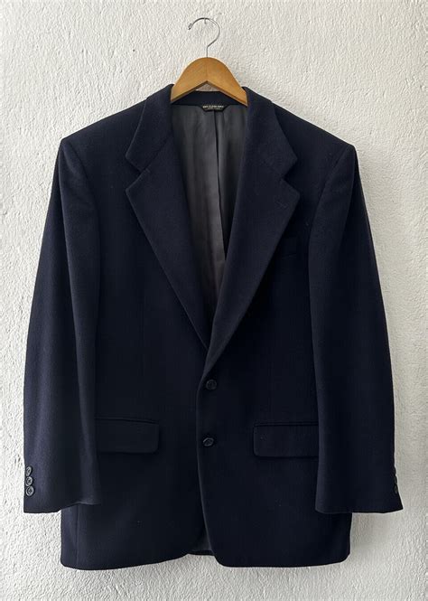 Bill Blass Lord Taylor Pure Cashmere Navy Blazer Jack… Gem