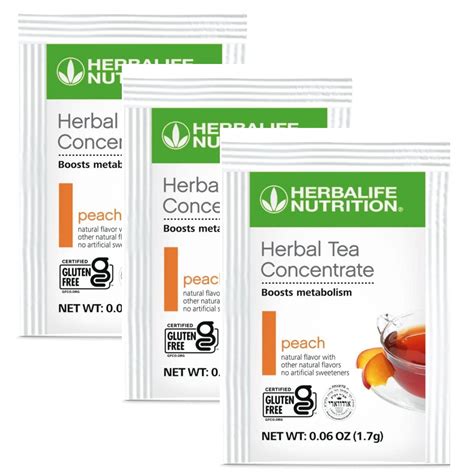 Herba Life Peach Herbal Tea Concentrate Peach Flavor Packets