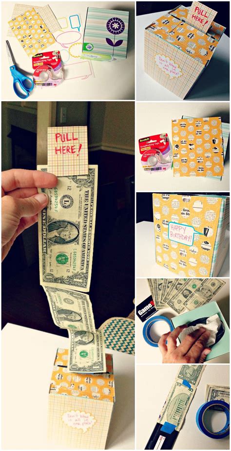 Diy Creative Way To Give A Cash Gift Using A Kleenex Box Creative