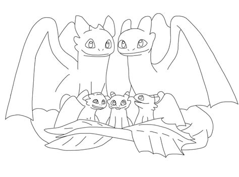 Chibi Toothless and Light Fury Coloring Page - Free Printable Coloring ...