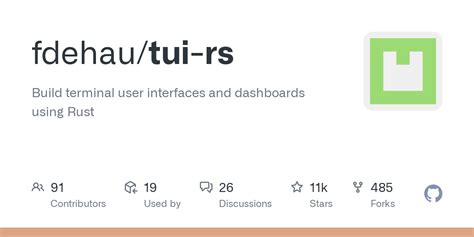 Github Fdehau Tui Rs Build Terminal User Interfaces And Dashboards