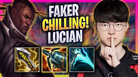 FAKER CHILLING WITH LUCIAN MID T1 Faker Plays Lucian MID Vs Corki