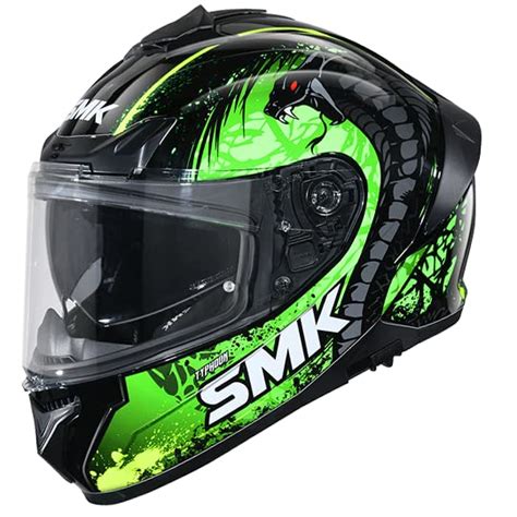 SMK Typhoon Reptile Full FACE Helmet D Ring With PINLOCK Fitted MA 284