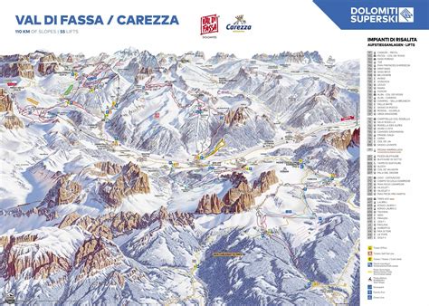 Ski map of Val di Fassa-Carezza