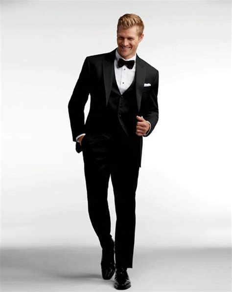 Mens Wearhouse Black By Vera Wang Black Peak Lapel Tuxedo Wedding