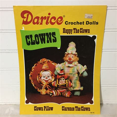 Vintage Clown Dolls Crochet Patterns Darice 1982 Etsy