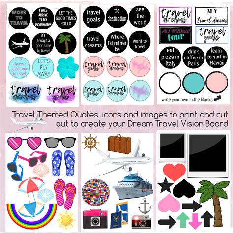 Travel Vision Board Printables Printable Word Searches