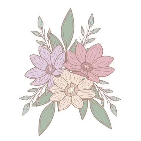 Premium Vector Spring Pastel Bouquets With Leaves Vector Art