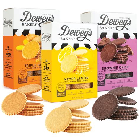 Meyer Lemon Tripler Ginger And Brownie Crisp Cookies 3 Pack Deweys Bakery