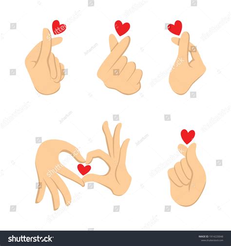 Korean Finger Heart Love Symbol Vector Stock Vector Royalty Free