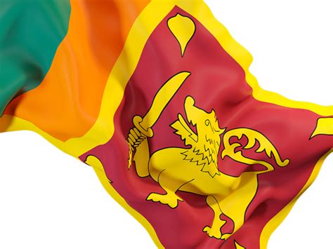 Waving flag closeup. Illustration of flag of Sri Lanka