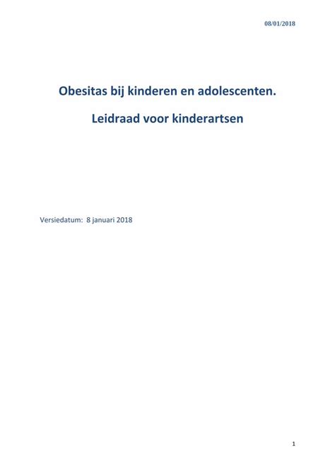 PDF Obesitas Bij Kinderen En Adolescenten Leidraad Voor