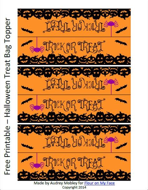 Halloween Treat Bag Topper Printable Free Printable Templates