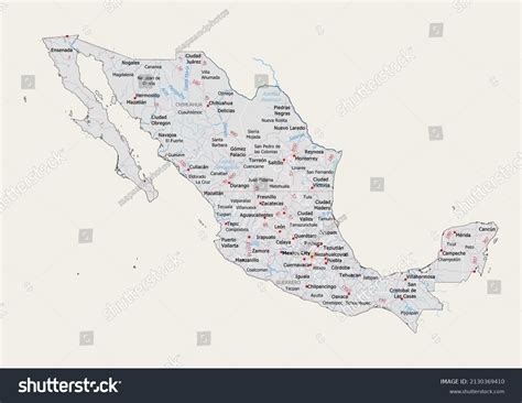 Mexico Political Map Capital National Borders Stock Illustration 2130369410 Shutterstock