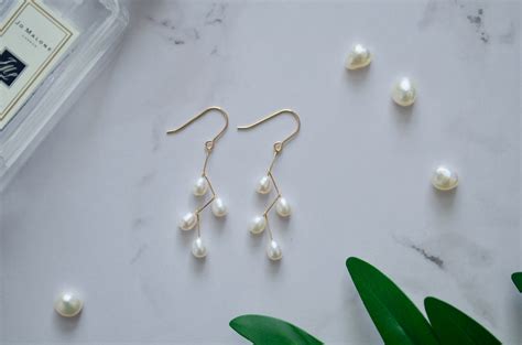 14K Gold Filled Small Pearl Drop Earrings Simple Tiny 5 6mm Etsy UK