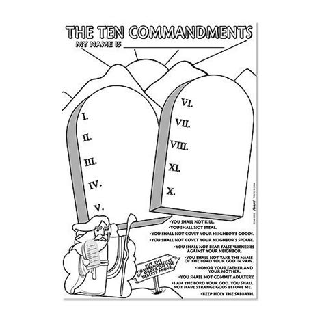 Catholic 10 Commandments Pages Coloring Pages