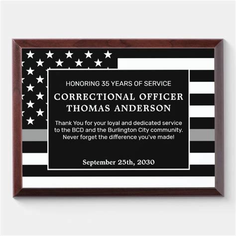 Correctional Officer Hero Department Logo Award Plaque Zazzle Artofit