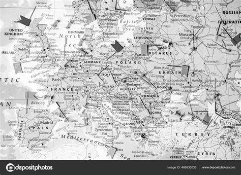 Velmi Podrobná Politická Mapa Evropy — Stock Fotografie © aallm #466935538