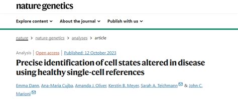 Nat Genet：基于健康单细胞参考图谱准确识别scrna Seq数据中疾病相关细胞状态 Medscicn