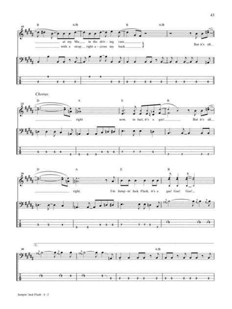 Jumpin Jack Flash By The Rolling Stones Bass Guitar Tablature