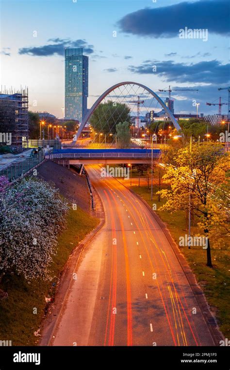 Hulme Bridge Is A New Cable Stayed Road Bridge In The Heart Of The