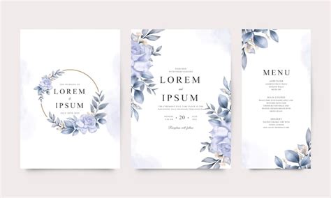 Premium Vector Elegant Wedding Invitation Card Template With