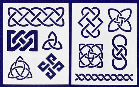 Celtic Knot Stencils 8 X 10 Mylar 2 Pieces Of 14 Mil Painting Cra Quilting Templates And