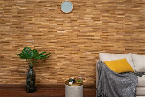 WoodyWalls 3D Wall Panels Wood Planks Are Made From 100 Teak Each