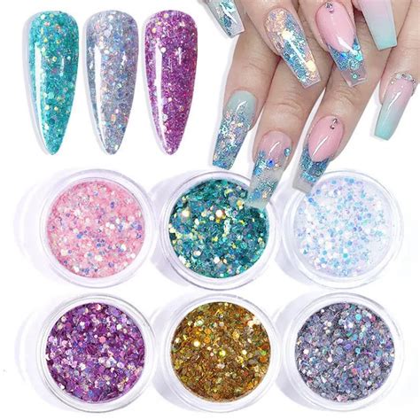 Caixas Conjunto De P Do Prego Sparkles Prego Glitter Mix Arte Do