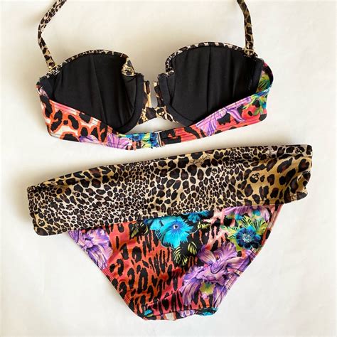 Victoria S Secret Leopard Print Tropical Skull Bikini Gem