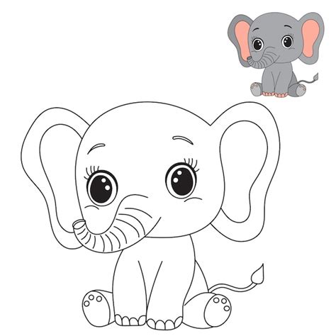 Elefante De Dibujos Animados Para Colorear