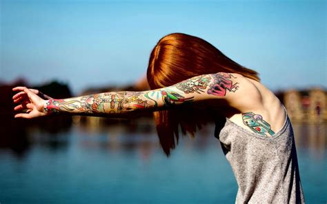 1920x1200 Red Head Tattoo Girl 1080p Resolution Hd 4k Wallpapers Images Backgrounds Photos