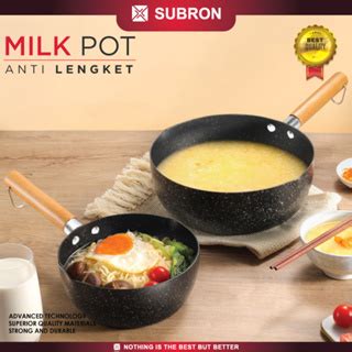 Jual SUBRON Panci Susu Hitam Anti Lengket Tebal Iron Lapis Teflon 16cm