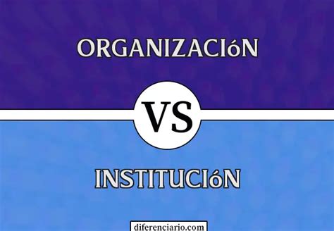 Diferencias Entre Institucion Y Organizacion