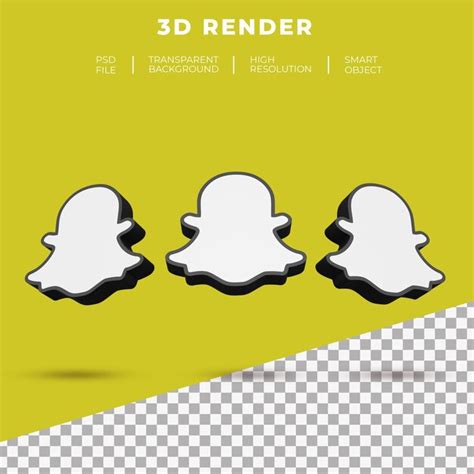 Logotipo De Snapchat De Renderizado D Aislado Archivo Psd Premium