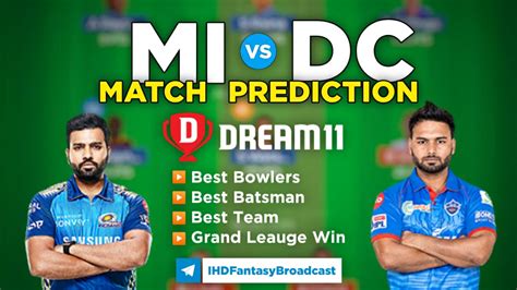 Dc Vs Mi Dream11 Team Prediction Score Stats Delhi Vs Mumbai 2nd