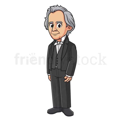 Cartoon James Buchanan Vector Illustration Clip Art Graphic Friendlystock