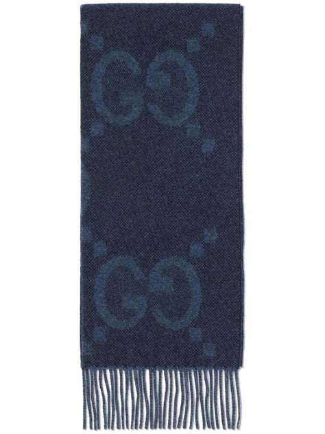 Gucci GG Jacquard Fringed Cashmere Scarf Farfetch