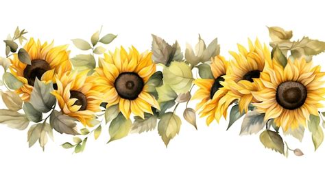 Premium Vector Sunflower Border Design