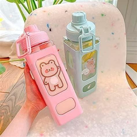 Bouteille D Eau Kawaii De 700 Ml Avec Paille En Plastique Portable