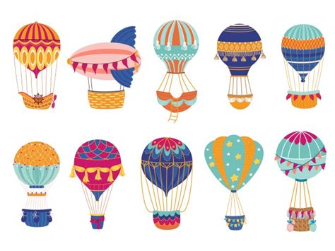 Hot Air Balloons Fly Over Colorful Houses Vector Image