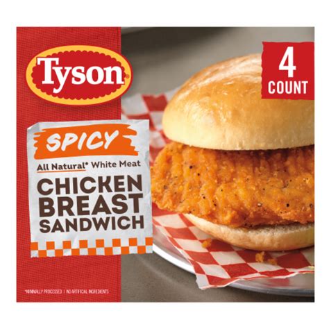 Tyson Fully Cooked Spicy Breaded Chicken Breast Fillet Sandwich 4 Ct