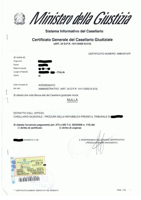 Certificato Del Casellario Giudiziario Darien Levani Avvocato