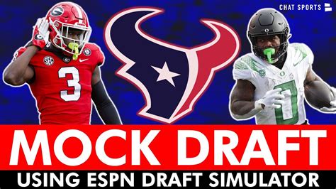 New Houston Texans Mock Draft Using Espn Mock Draft Simulator Kamari