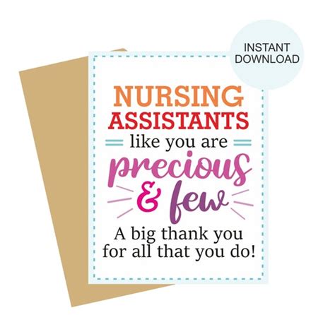 Cna Week Card Printable Cna Thank You Card Nursing Etsy